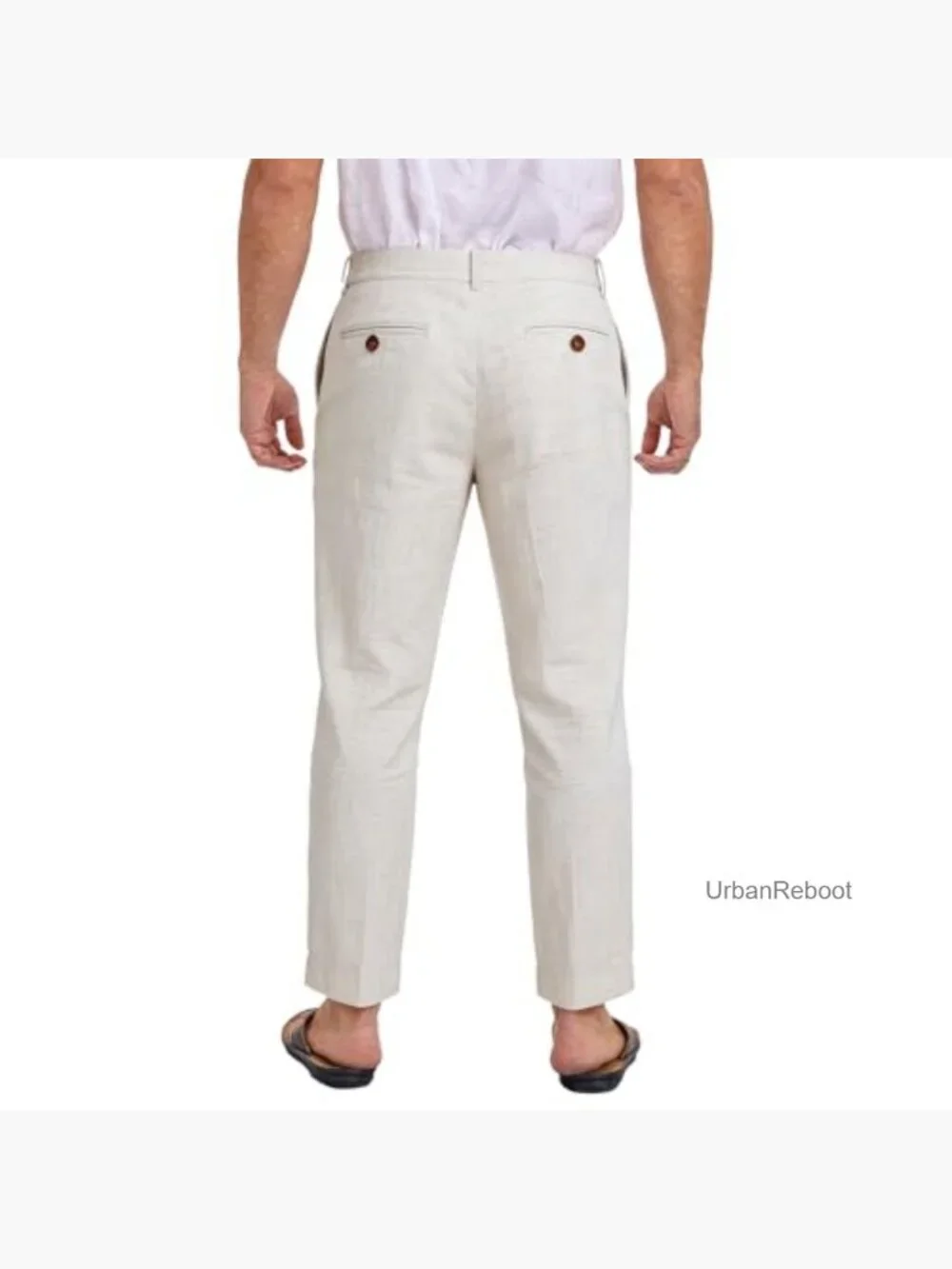 Linen Pants Smart Casual Trousers Summer with Pockets